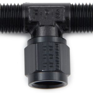 Fitting #8 Tee Female Swivel On Side Black
