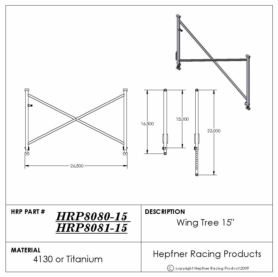 Tubular Wing Tree 15" 4130