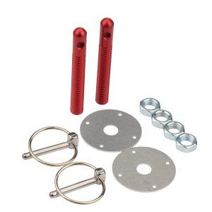 Alum Hood Pin Kit 1/2in with 1/4in Clips Red