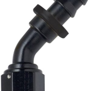 Hose Fitting #8 45 Deg Push Lock Black