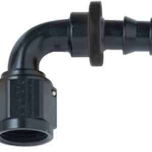 Hose Fitting #6 90 Deg Push Lock Black