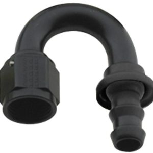 Hose Fitting #10 180 Deg Push Lock Black