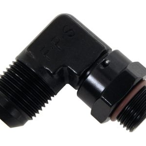 #10 x 7/8-14 90 Deg Swivel Adapter Black